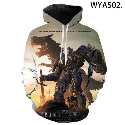 Image of 3D Printed Movie Transformers Hooded Sweatshirts Streetwear Hoodies