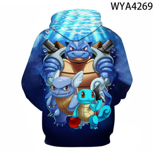 3D Printing Fashion Pokemon Hoodies - Cartoon Anime Sweatshirt Pullover