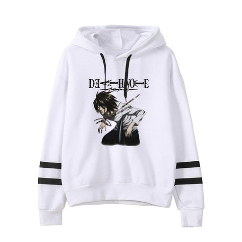 Image of Death Note L Lawliet Stripe Hoodies Autumn Hoodie Cartoon Sweatshirts