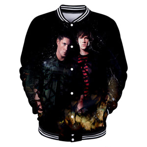 Supernatural 3D Printed Baseball Jacket Sweatershirts Outwear