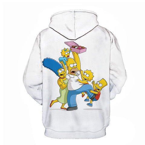 Image of Cartoon 3D Print Hoodie - Homer Simpson Sweatshirt