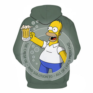 Homer Simpson and His Son 3D Printed Hoodies Sweatshirts