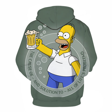 Image of Homer Simpson and His Son 3D Printed Hoodies Sweatshirts