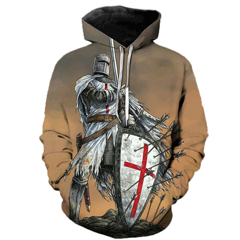 Image of Knights Templar Hooded Sweatshirts - Fashion 3D Printed Hoodies