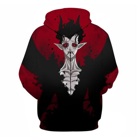 Image of Anime Black Clover Print Oversized Unisex Sportwear Hoody Hooded Sweatshirt