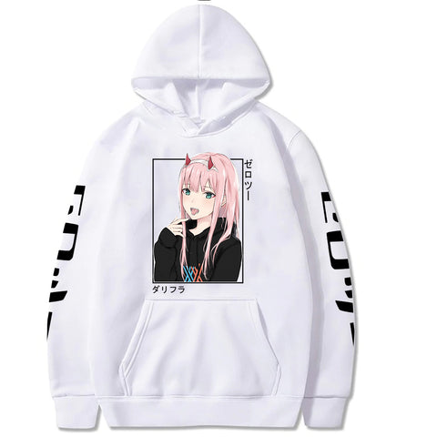 Image of Anime Darling In The Franxx Zero Two Hoodies Casual Streetwear Graphic Sweatshirts