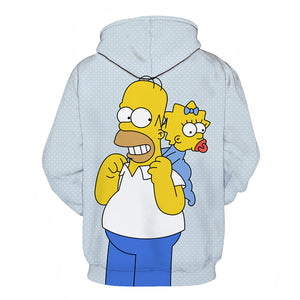 Homer Simpson and His Son 3D Printed Hoodies Sweatshirts