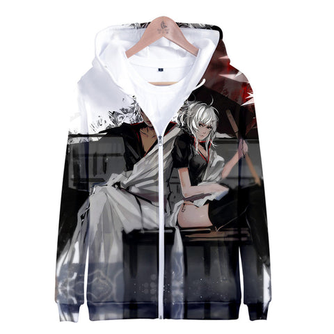 Image of Anime Gintama 3D Sakata Gintoki Zipper Hoodie Sweatshirt