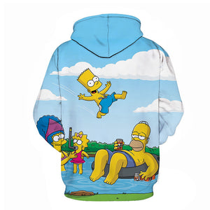 Cartoon 3D Print Hoodie - Homer Simpson Sweatshirt