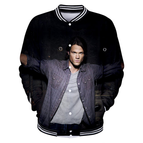 Image of Supernatural 3D Printed Sweatershirts Outwear Baseball Jacket