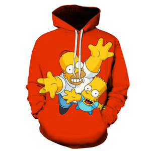 Homer Simpson and His Son 3D Printed Hoodies Sweatshirts