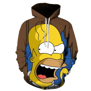 Homer Simpson and His Son 3D Printed Hoodies Sweatshirts