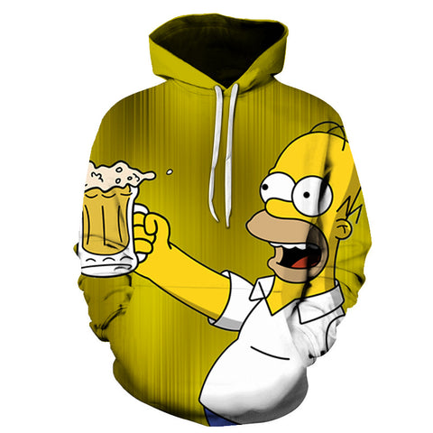 Image of Homer Simpson and His Son 3D Printed Hoodies Sweatshirts