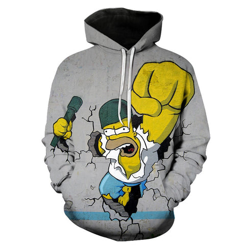 Image of Homer Simpson and His Son 3D Printed Hoodies Sweatshirts