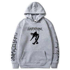 Casual Hip Hop Hoodies Rap Style Ghostemane Logo Print Hooded Sweatshirt