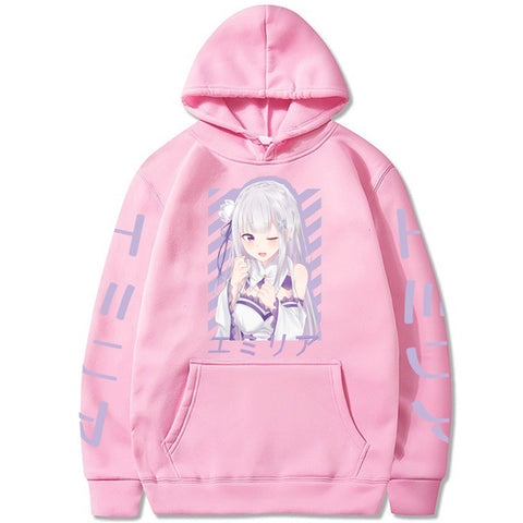 Image of Hot Anime Re:Zero -Starting Life in Another World Hoodies Sweatshirts Harajuku Emilia Emiliatan Maji Tenshi Autumn Loog Sleeve