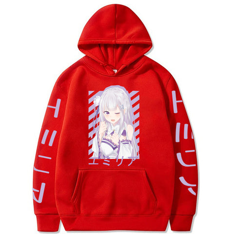 Image of Hot Anime Re:Zero -Starting Life in Another World Hoodies Sweatshirts Harajuku Emilia Emiliatan Maji Tenshi Autumn Loog Sleeve