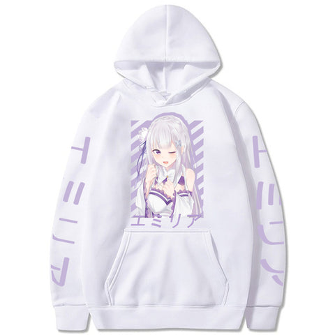 Image of Hot Anime Re:Zero -Starting Life in Another World Hoodies Sweatshirts Harajuku Emilia Emiliatan Maji Tenshi Autumn Loog Sleeve