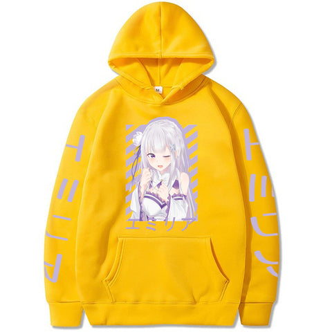 Image of Hot Anime Re:Zero -Starting Life in Another World Hoodies Sweatshirts Harajuku Emilia Emiliatan Maji Tenshi Autumn Loog Sleeve