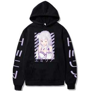 Hot Anime Re:Zero -Starting Life in Another World Hoodies Sweatshirts Harajuku Emilia Emiliatan Maji Tenshi Autumn Loog Sleeve