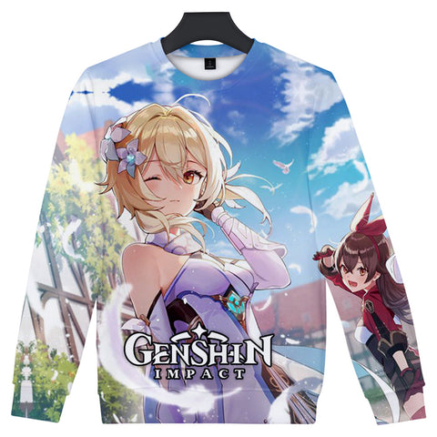 Image of Game Genshin Impact Print 3D Capless Sweatshirt