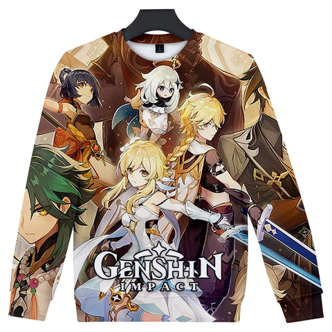 Image of Game Genshin Impact Print 3D Capless Sweatshirt