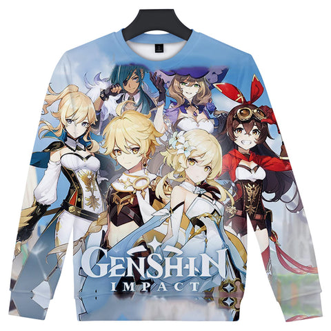 Image of Game Genshin Impact Print 3D Capless Sweatshirt