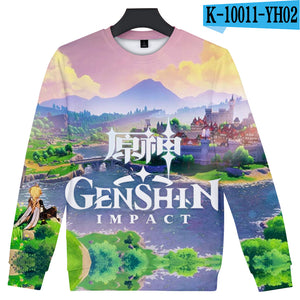 Game Genshin Impact Print 3D Capless Sweatshirt