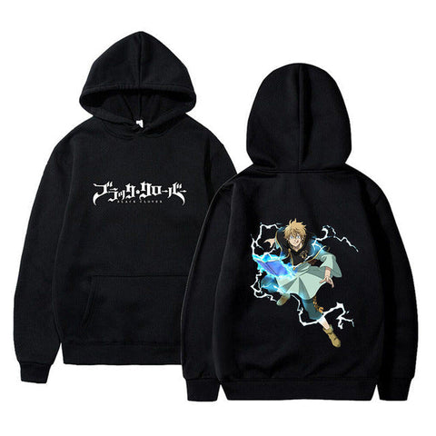 Image of Black Clover Luck Voltia Print Hoodie Autumn Sweatshirt Long Sleeve Pullovers