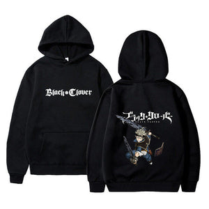 Black Clover Asta Print Hoodie Autumn Sweatshirt Long Sleeve Pullovers