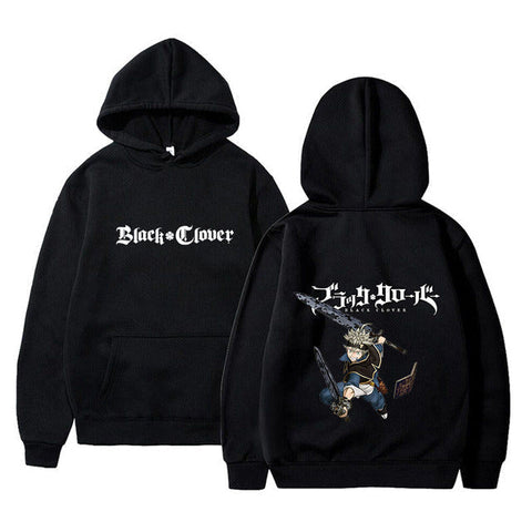 Image of Black Clover Asta Print Hoodie Autumn Sweatshirt Long Sleeve Pullovers