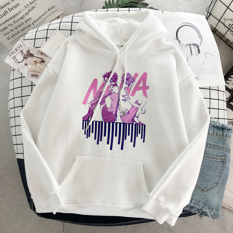 Image of Japanese Anime Nana Osaki Hoodies Cartoon Hip Hop Nana Graphic Streetwear Unisex Fashion Sweatshirts