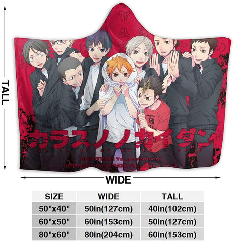 Image of Anime Flannel Blanket - Haikyu! Passionate Volleyball Hooded Blankets