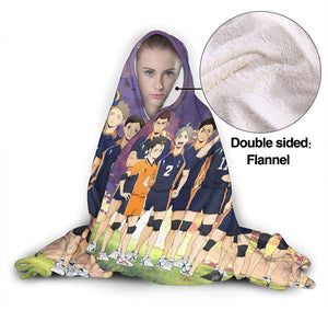 Anime Flannel Blanket - Haikyu! Passionate Volleyball Hooded Blankets