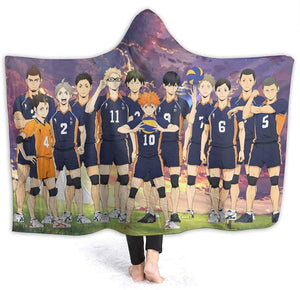 Anime Flannel Blanket - Haikyu! Passionate Volleyball Hooded Blankets