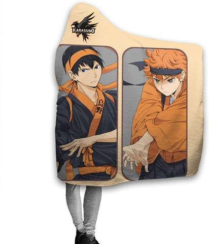 Image of Anime Flannel Blanket - Haikyu! Passionate Volleyball Hooded Blankets