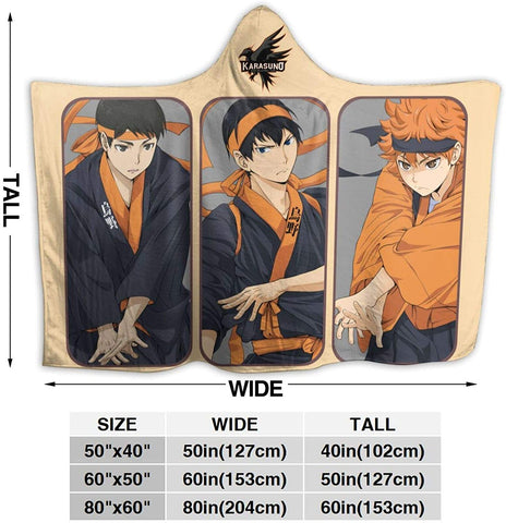 Image of Anime Flannel Blanket - Haikyu! Passionate Volleyball Hooded Blankets