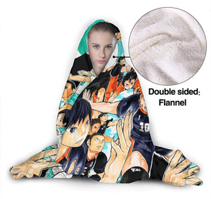 Anime Flannel Blanket - Haikyu! Passionate Volleyball Hooded Blankets