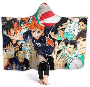 Anime Flannel Blanket - Haikyu! Passionate Volleyball Hooded Blankets