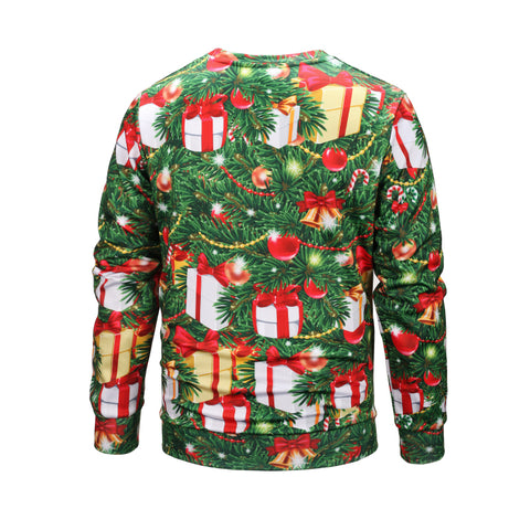 Image of Christmas Sweatshirts - Cool Christmas Gold Bell Gift Striped Pattern 3D Sweatshirt