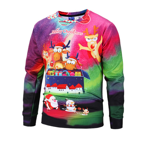 Image of Christmas Sweatshirts - Funny Christmas Deer Gift Super Cool Icon 3D Sweatshirt