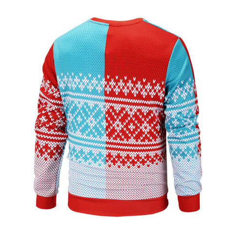 Image of Christmas Sweatshirts - Cool Christmas Snowflake Striped Pattern Icon 3D Sweatshirt