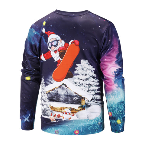 Image of Christmas Sweatshirts - Santa Claus Ski Super Cool Icon 3D Sweatshirt