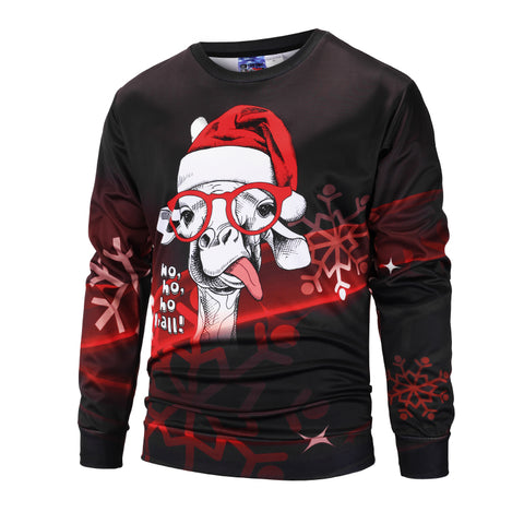 Image of Christmas Sweatshirts - Cool Christmas Snowflake Deer Icon 3D Sweatshirt