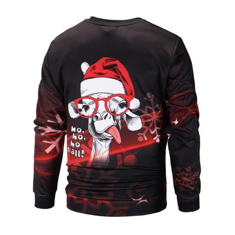 Image of Christmas Sweatshirts - Cool Christmas Snowflake Deer Icon 3D Sweatshirt