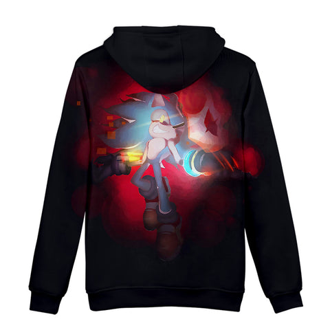Image of Sonic Mania Hoodie —— Black and Red Sonic Hoodie