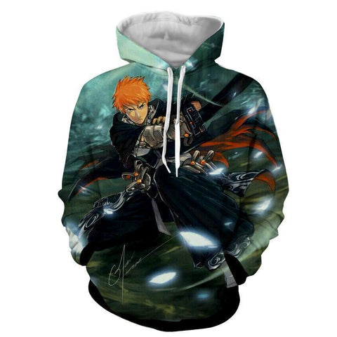 Image of Bleach Ichigo Kurosaki Shinigami Bankai 3D Hoodie