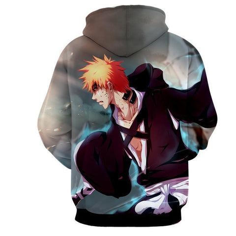 Image of Bleach Ichigo Kurosaki Vs Captain Aizan 3D Hoodie