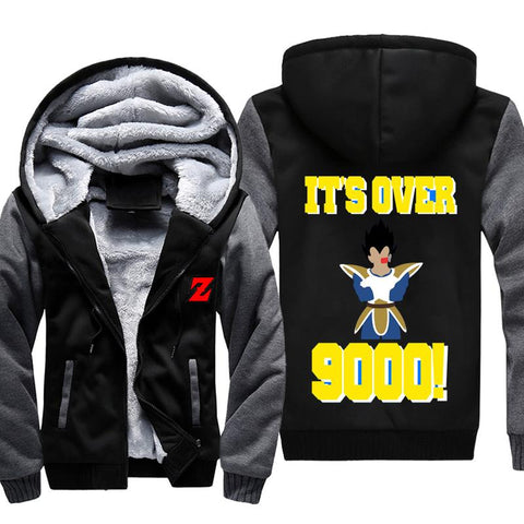 Image of Dragon Ball Z Jackets - Vegeta It's Over 9000 Fleece Jacket