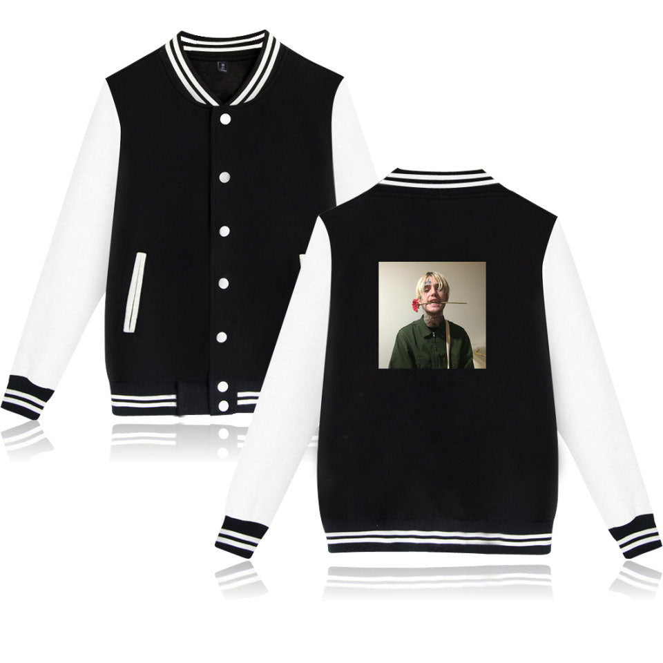 Lil Peep Jackets Portrait Photo Printed Baseball Jacket TopWear